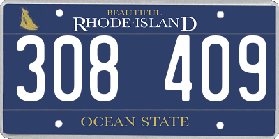 RI license plate 308409