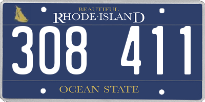 RI license plate 308411
