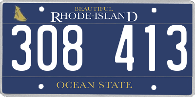 RI license plate 308413