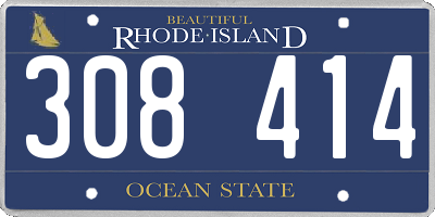 RI license plate 308414