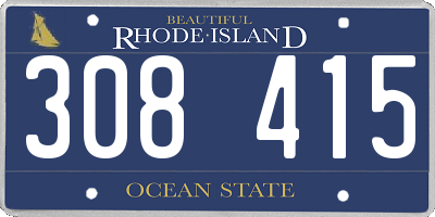 RI license plate 308415