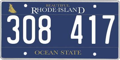 RI license plate 308417