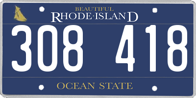 RI license plate 308418