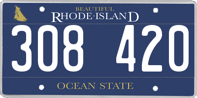 RI license plate 308420
