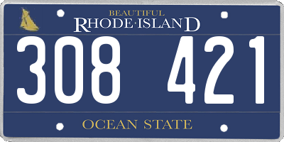 RI license plate 308421