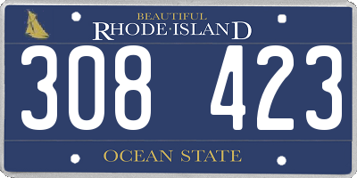 RI license plate 308423