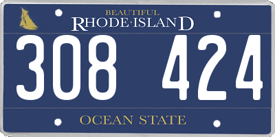 RI license plate 308424