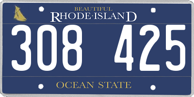 RI license plate 308425