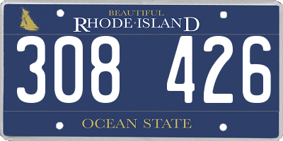 RI license plate 308426