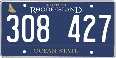 RI license plate 308427