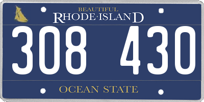 RI license plate 308430
