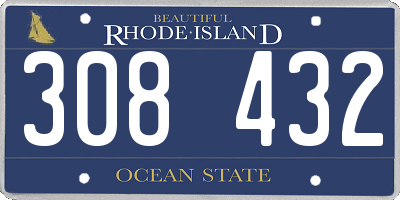 RI license plate 308432