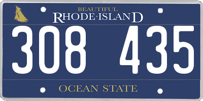 RI license plate 308435
