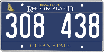 RI license plate 308438