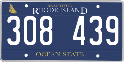 RI license plate 308439