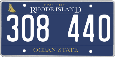 RI license plate 308440