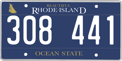 RI license plate 308441