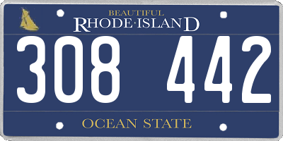 RI license plate 308442