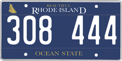 RI license plate 308444