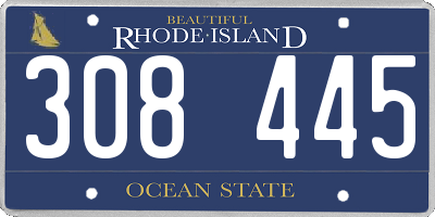 RI license plate 308445