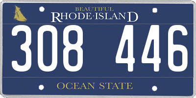 RI license plate 308446
