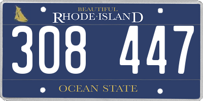 RI license plate 308447