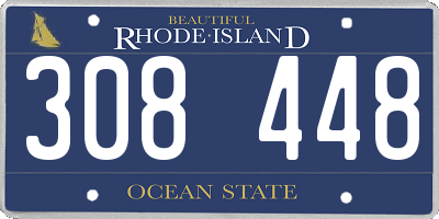 RI license plate 308448