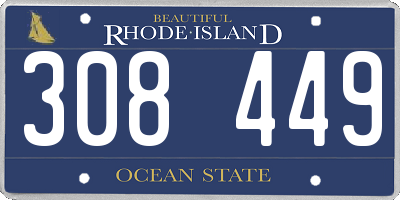 RI license plate 308449