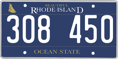 RI license plate 308450