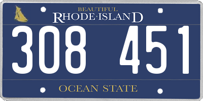 RI license plate 308451