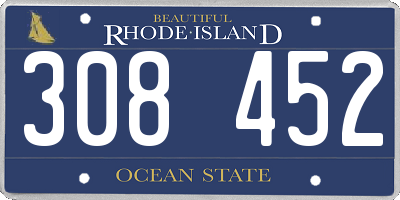 RI license plate 308452