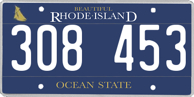 RI license plate 308453