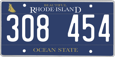 RI license plate 308454