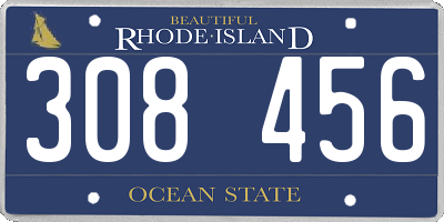 RI license plate 308456