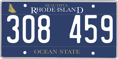 RI license plate 308459