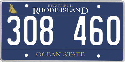RI license plate 308460