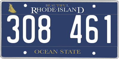 RI license plate 308461
