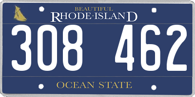 RI license plate 308462