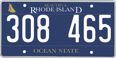 RI license plate 308465