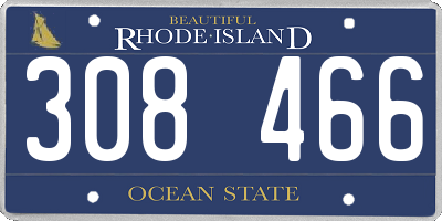 RI license plate 308466
