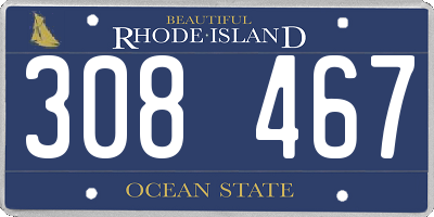 RI license plate 308467