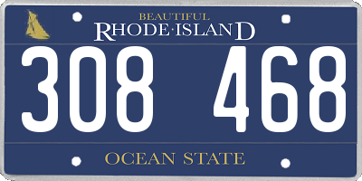 RI license plate 308468