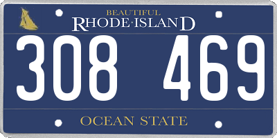 RI license plate 308469