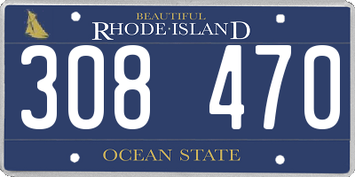 RI license plate 308470