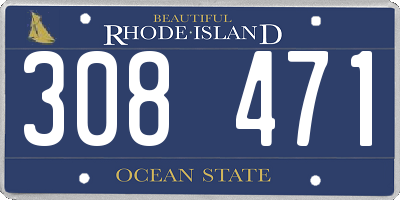 RI license plate 308471