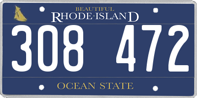 RI license plate 308472