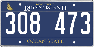 RI license plate 308473
