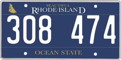 RI license plate 308474