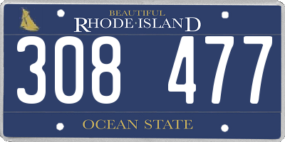 RI license plate 308477