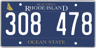 RI license plate 308478